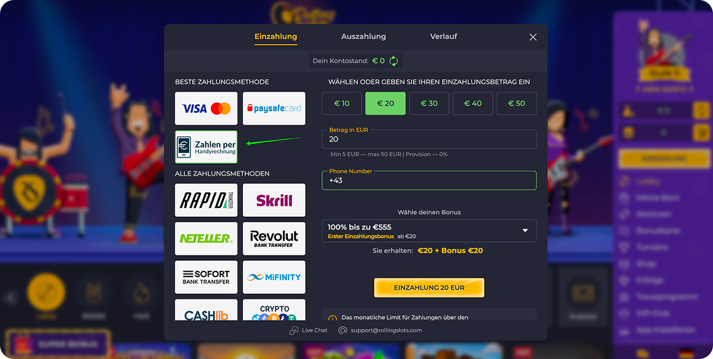 Rolling Slots Casino handyrechnung-casino