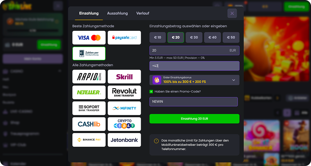 Spinline Casino Handy